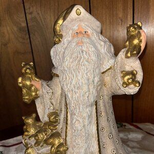 VINTAGE CERAMIC HAND-PAINTED SANTA CLAUS FIGUINE